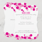 Roze en witte bubels Confetti bruiloft Kaart (Voorkant / Achterkant)