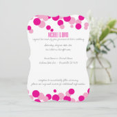 Roze en witte bubels Confetti bruiloft Kaart (Staand voorkant)