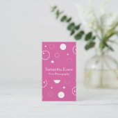 Roze en witte bubels Visitekaartje (Staand voorkant)