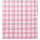 Roze en witte Buffalo Check Shower Curtain Douchegordijn (Voorkant)