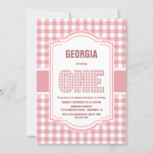 Roze en witte Buffalo Geplakt 1e verjaardag