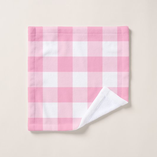 Roze en witte BuffaloTest Bath Towel Set Bad Handdoek (Wasdoekje)