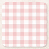 Roze en Witte Buffel Plaid Gingham Kartonnen Onderzetters (Voorkant)