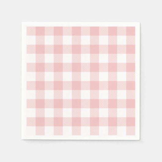 Roze en Witte Buffel Plaid Gingham Servet (Voorkant)