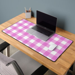Roze en witte buffelplaat bureaumat
