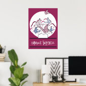 Roze en witte buikvlinders Brace Happiness Poster (Thuiskantoor)