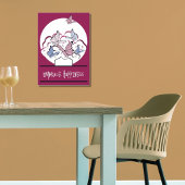 Roze en witte buikvlinders Brace Happiness Poster