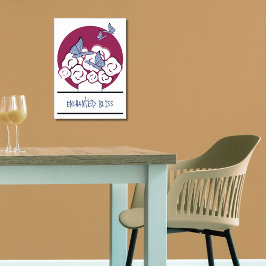 Roze en witte buikvlinders en betoverende blaasjes poster