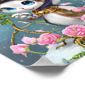 Roze en witte Bunny-strijder Poster (Hoek)