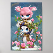 Roze en witte Bunny-strijder Poster (Voorkant)