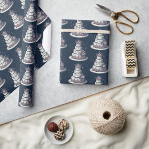 Roze en Witte Cake Cadeaupapier