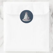 Roze en Witte Cake Feest Ronde Sticker (Tas)