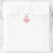 Roze en Witte Cake Save the Date Hart Sticker (Tas)