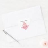 Roze en Witte Cake Save the Date Hart Sticker (Envelop)