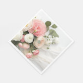 Roze en witte camelia's servet (Hoek)