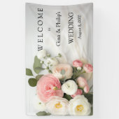 Roze en witte camelia's spandoek (Verticaal)