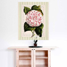  Roze en Witte Camellia Shabby Elegance Poster