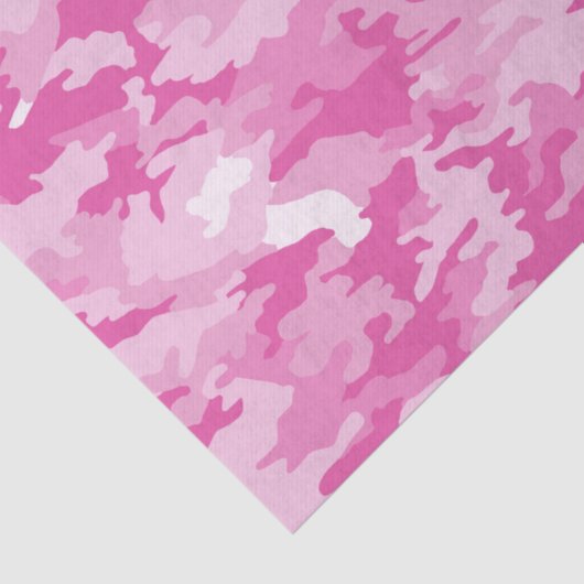 Roze en witte Camouflage Birthday Tissuepapier (Detail)