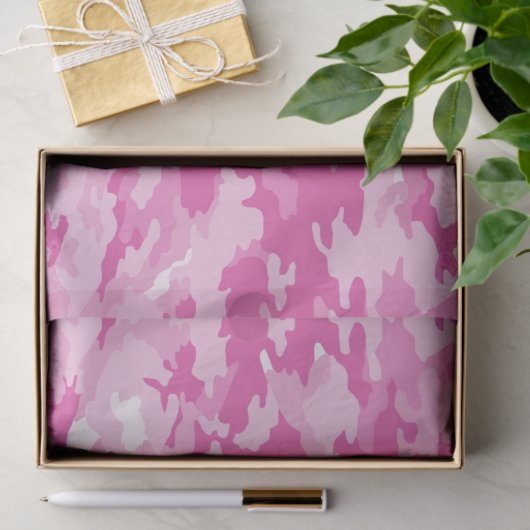 Roze en witte Camouflage Birthday Tissuepapier (Geschenk)