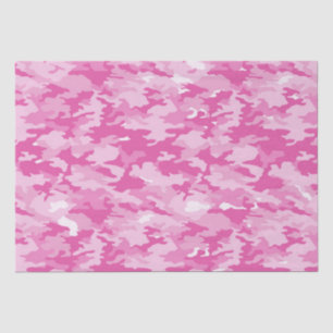 Roze en witte Camouflage Birthday Tissuepapier