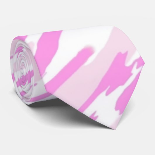 Roze en witte Camouflage Patroon Stropdas (Opgerold)