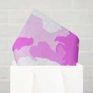 Roze en witte Camouflage Patroon Tissuepapier