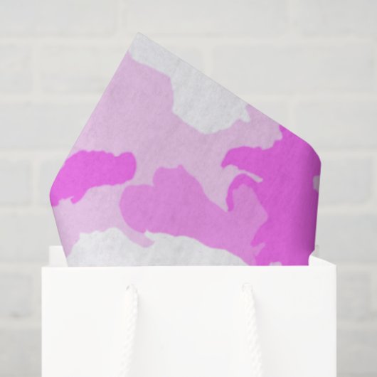 Roze en witte Camouflage Patroon Tissuepapier (Cadeauzakje)