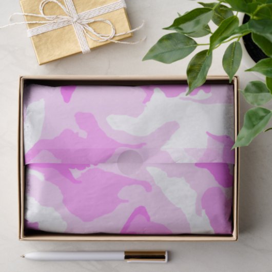 Roze en witte Camouflage Patroon Tissuepapier (Geschenk)