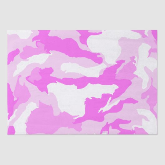 Roze en witte Camouflage Patroon Tissuepapier (Voorkant)