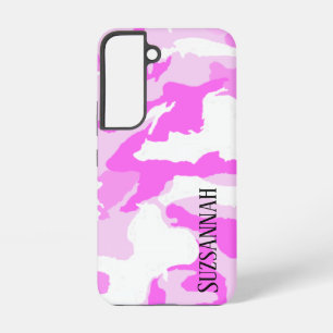 Roze en witte camouflage tinten samsung galaxy hoesje