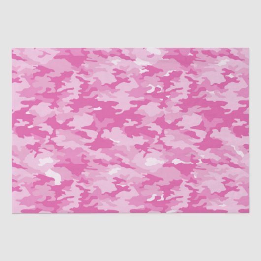 Roze en Witte Camouflage Verjaardag Tissuepapier (Voorkant)