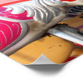 Roze en witte carrousel paardenfotograaf poster (Hoek)