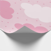 Roze en witte Cartoon Dreamweaver Clouds-patroon g Cadeaupapier (Hoek)