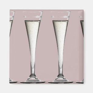 Roze en witte champagne Glass Flutes Magneet