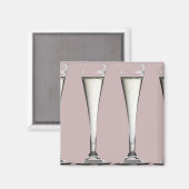 Roze en witte Champagne glazen fluiten Magneet (Voorkant / Achterkant)