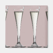 Roze en witte Champagne glazen fluiten Magneet (Voorkant)