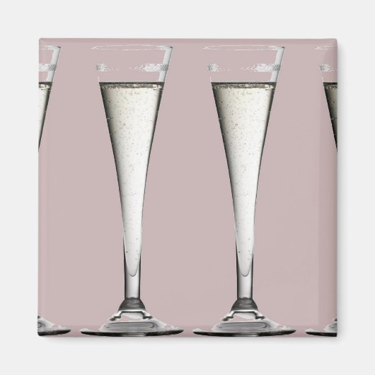 Roze en witte Champagne glazen fluiten Magneet (Voorkant)