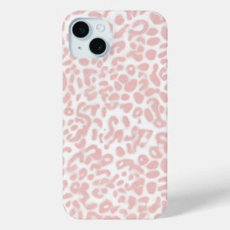 Roze en witte Cheetah print iPhone 15 Mini Hoesje