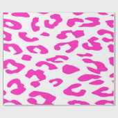 Roze en Witte Cheetah spots Dierenprint Cadeaupapier (Vlak)