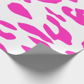 Roze en Witte Cheetah spots Dierenprint Cadeaupapier (Hoek)