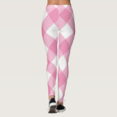Roze en witte cheques Meisjesvrouw Leggin Leggings (Achterkant)