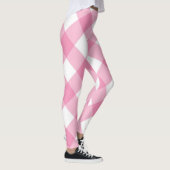Roze en witte cheques Meisjesvrouw Leggin Leggings (Rechts)