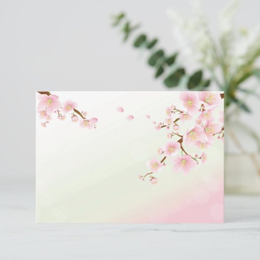 Roze en witte Cherry Blossom Hartelijk dank Bedankkaart (Staand voorkant)