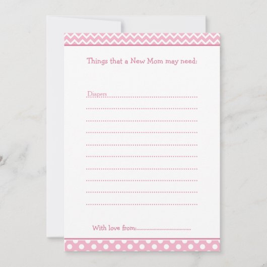 Roze en witte Chevron advieslijst voor nieuwe moed Kaart (Voorkant)