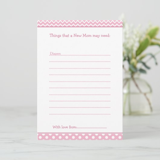 Roze en witte Chevron advieslijst voor nieuwe moed Kaart (Staand voorkant)