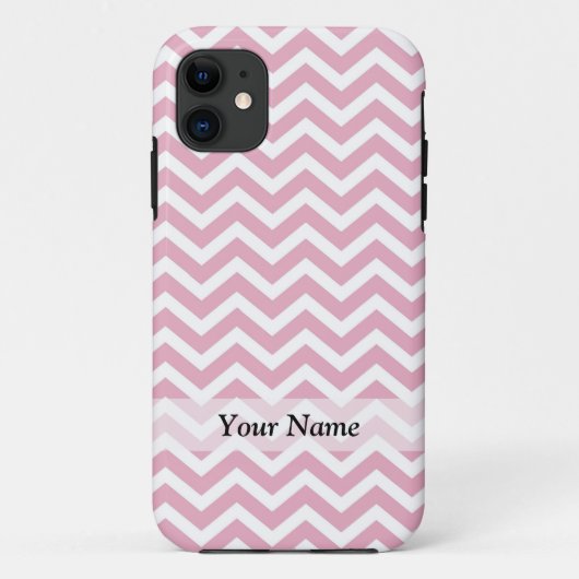 Roze en witte chevron Case-Mate iPhone case (Achterkant)
