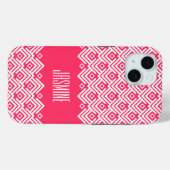 Roze en witte chevron damast case mate (Achterkant (horizontaal))