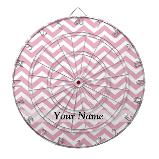 Roze en witte chevron dartbord (Voorkant)