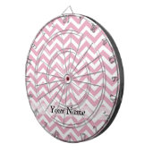 Roze en witte chevron dartbord (Voorkant Rechts)