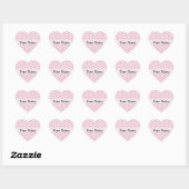 Roze en witte chevron hart sticker (Vel)